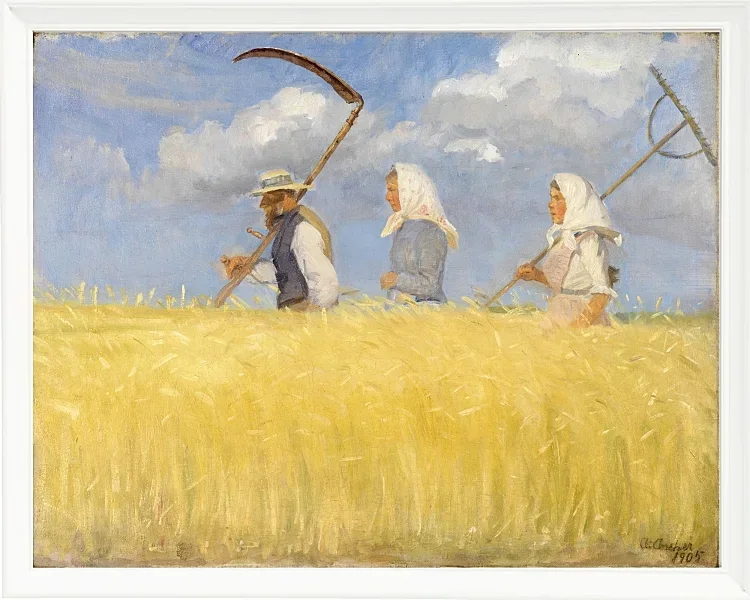 Anna Ancher - Ernter 1905 | Giclée Kunstdruck gerahmt