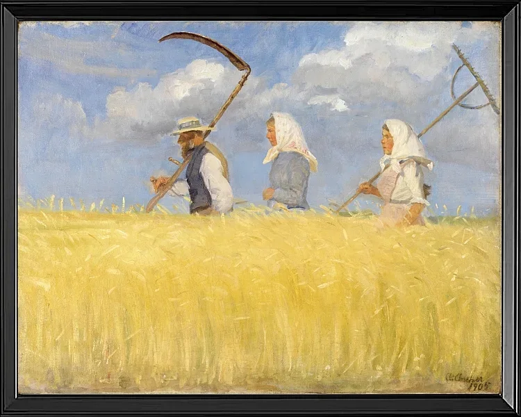 Anna Ancher - Ernter 1905 | Giclée Kunstdruck gerahmt