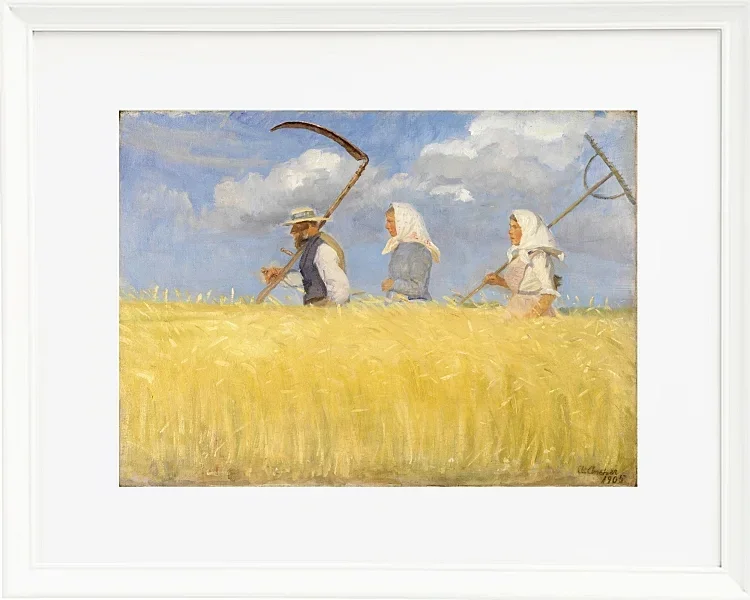 Anna Ancher - Ernter 1905 | Giclée Kunstdruck gerahmt