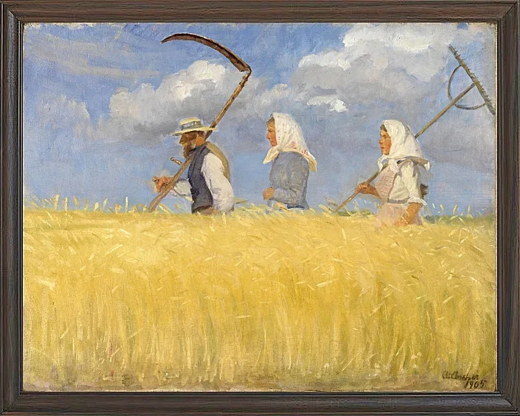 Anna Ancher - Ernter 1905 | Giclée Kunstdruck gerahmt