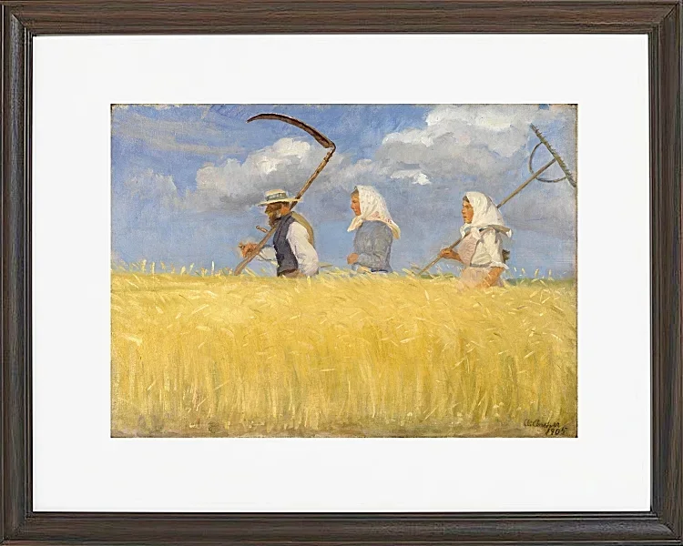 Anna Ancher - Ernter 1905 | Giclée Kunstdruck gerahmt
