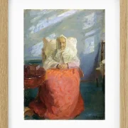 Anna Ancher - Frau Ane Brøndum im blauen Zimmer 1913 | Giclée Kunstdruck gerahmt