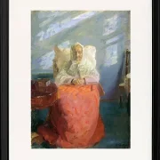 Anna Ancher - Frau Ane Brøndum im blauen Zimmer 1913 | Giclée Kunstdruck gerahmt