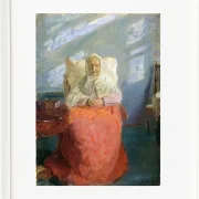 Anna Ancher - Frau Ane Brøndum im blauen Zimmer 1913 | Giclée Kunstdruck gerahmt