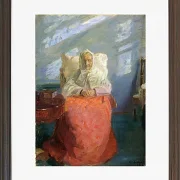 Anna Ancher - Frau Ane Brøndum im blauen Zimmer 1913 | Giclée Kunstdruck gerahmt