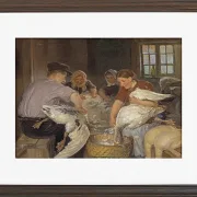 Anna Ancher - Gänse rupfen 1904 | Giclée Kunstdruck gerahmt