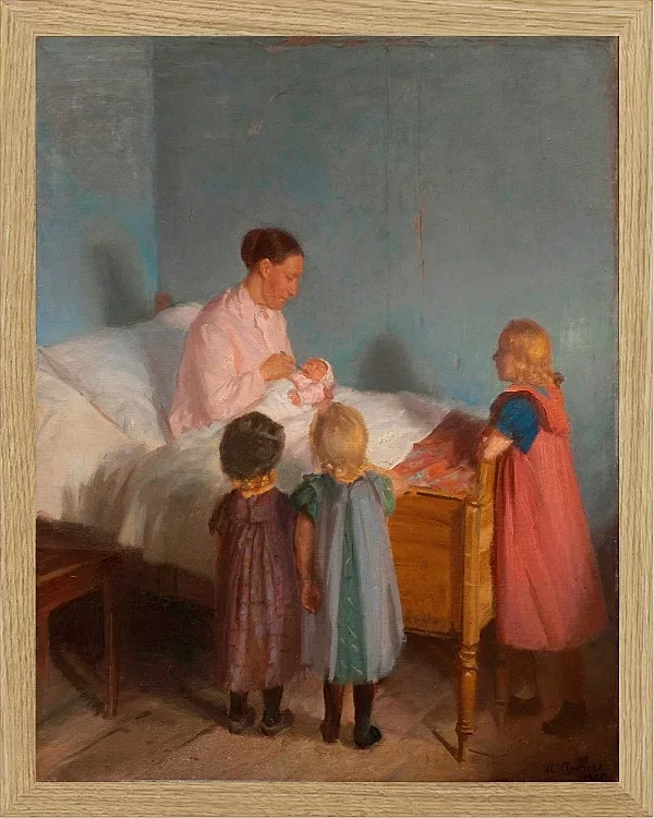 Anna Ancher - Kleiner Bruder 1905 | Giclée Kunstdruck gerahmt
