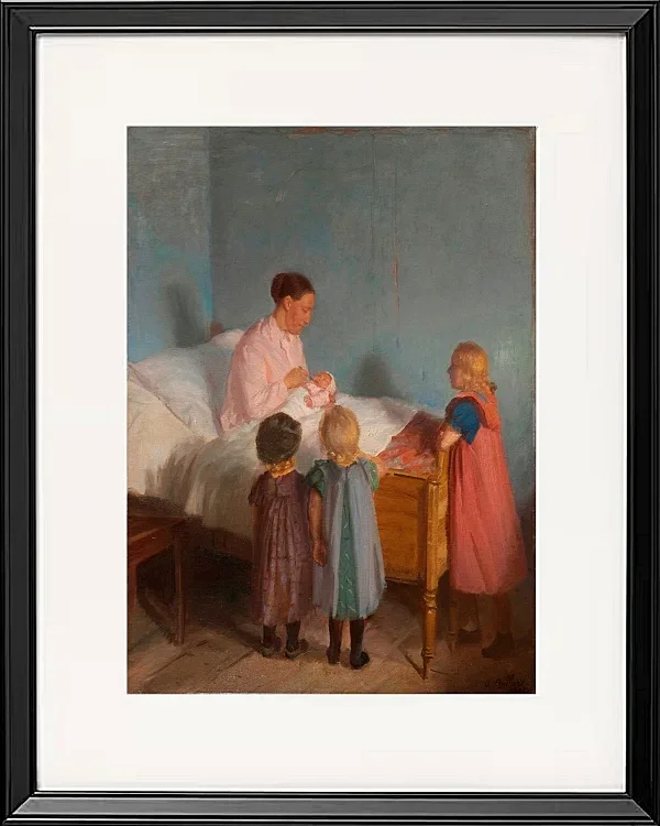 Anna Ancher - Kleiner Bruder 1905 | Giclée Kunstdruck gerahmt
