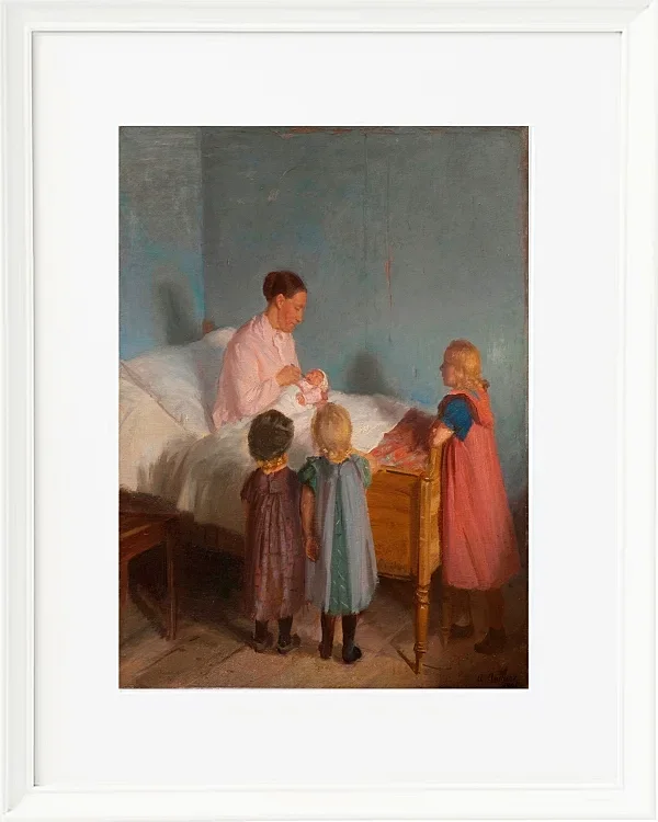 Anna Ancher - Kleiner Bruder 1905 | Giclée Kunstdruck gerahmt