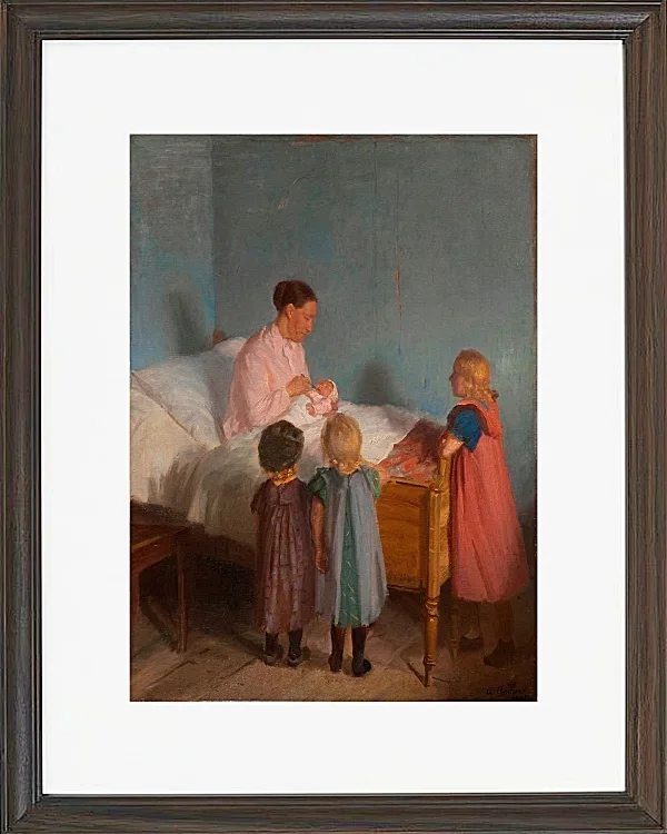 Anna Ancher - Kleiner Bruder 1905 | Giclée Kunstdruck gerahmt