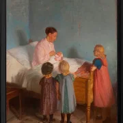 Anna Ancher - Kleiner Bruder 1905 | Giclée Kunstdruck gerahmt