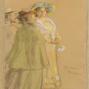 Anna Ancher - Postmeister Schrøder, Anna Ancher und Henny Brodersen 1903 | Giclée Kunstdruck gerahmt
