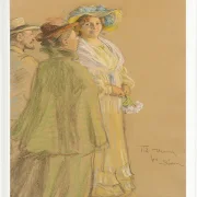 Anna Ancher - Postmeister Schrøder, Anna Ancher und Henny Brodersen 1903 | Giclée Kunstdruck gerahmt