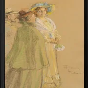 Anna Ancher - Postmeister Schrøder, Anna Ancher und Henny Brodersen 1903 | Giclée Kunstdruck gerahmt