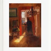 Anna Ancher - Skagen-Interieur mit einem Sonnenstreifen auf dem Boden 1905 | Giclée Kunstdruck gerahmt