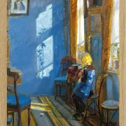 Anna Ancher - Sonnenlicht im blauen Zimmer 1891 | Giclée Kunstdruck gerahmt