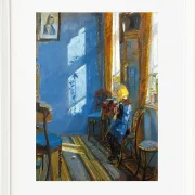 Anna Ancher - Sonnenlicht im blauen Zimmer 1891 | Giclée Kunstdruck gerahmt