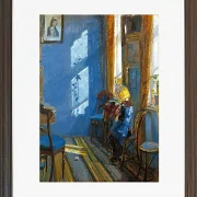 Anna Ancher - Sonnenlicht im blauen Zimmer 1891 | Giclée Kunstdruck gerahmt