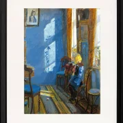 Anna Ancher - Sonnenlicht im blauen Zimmer 1891 | Giclée Kunstdruck gerahmt