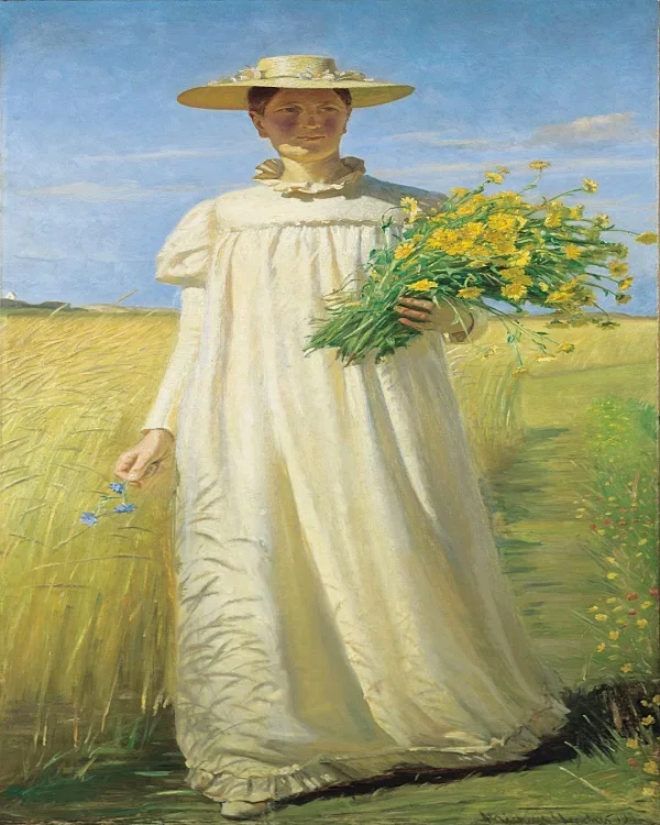 Anna Ancher kehrt vom Feld zurück – 1902