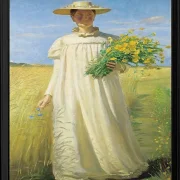 Anna Ancher kehrt vom Feld zurück – 1902