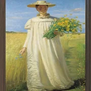 Anna Ancher kehrt vom Feld zurück – 1902
