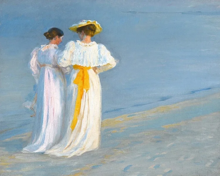Anna Ancher und Marie Krøyer am Strand von Skagen - 1893