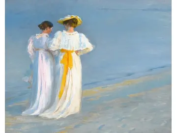 Anna Ancher und Marie Krøyer am Strand von Skagen - 1893