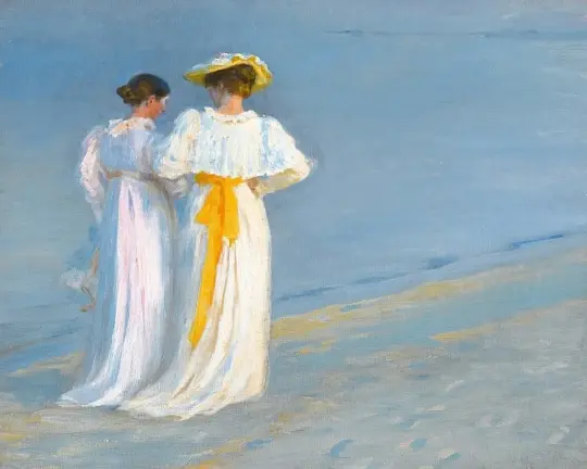 Anna Ancher und Marie Krøyer am Strand von Skagen - 1893
