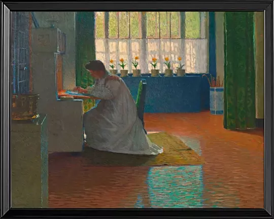 Anna Moll am Schreibsekretär - 1903