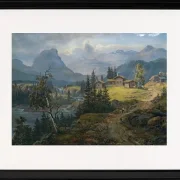 Ansicht der Øylo Farm, Valdres 1846