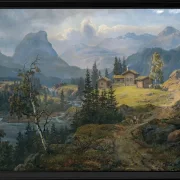 Ansicht der Øylo Farm, Valdres 1846