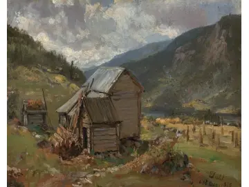 Ansicht von Hjelle in Valdres - 1850