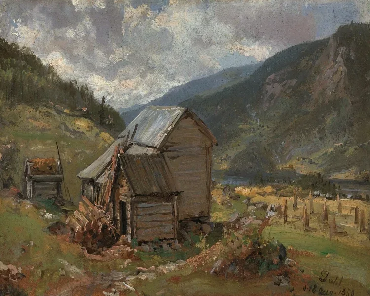Ansicht von Hjelle in Valdres - 1850