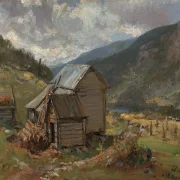 Ansicht von Hjelle in Valdres - 1850