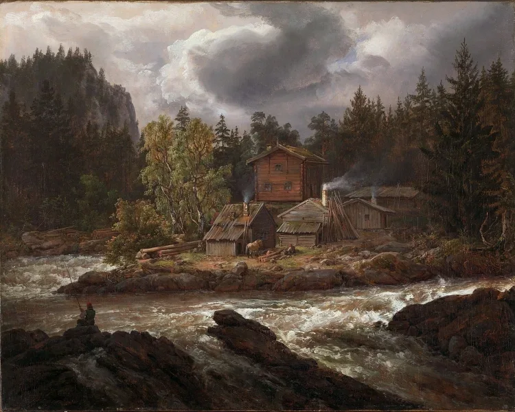 Ansicht von Hønefossen - 1847