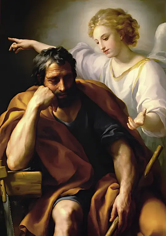Anton Raphael Mengs | Sankt Josefs drøm - 1749 | Indrammet kunsttryk | Klassicisme | formida