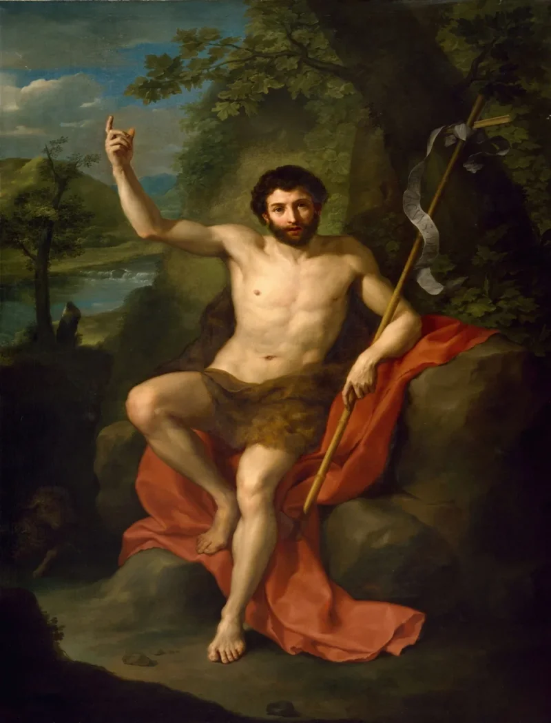 Anton Raphael Mengs – Johannes der Täufer  1760 | Giclée Kunstdruck gerahmt