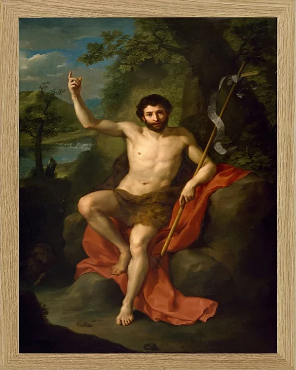 Anton Raphael Mengs – Johannes der Täufer  1760 | Giclée Kunstdruck gerahmt