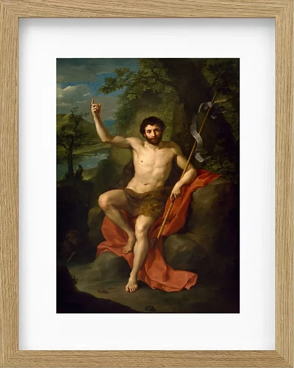 Anton Raphael Mengs – Johannes der Täufer  1760 | Giclée Kunstdruck gerahmt