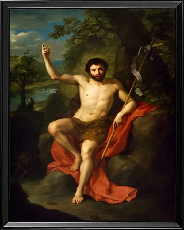 Anton Raphael Mengs – Johannes der Täufer  1760 | Giclée Kunstdruck gerahmt