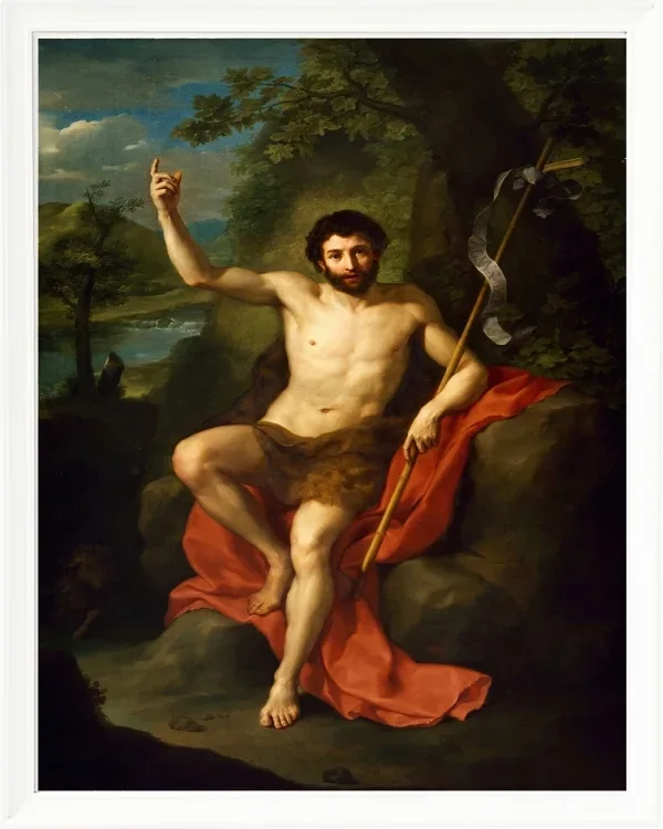 Anton Raphael Mengs – Johannes der Täufer  1760 | Giclée Kunstdruck gerahmt