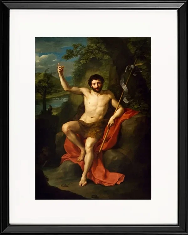 Anton Raphael Mengs – Johannes der Täufer  1760 | Giclée Kunstdruck gerahmt