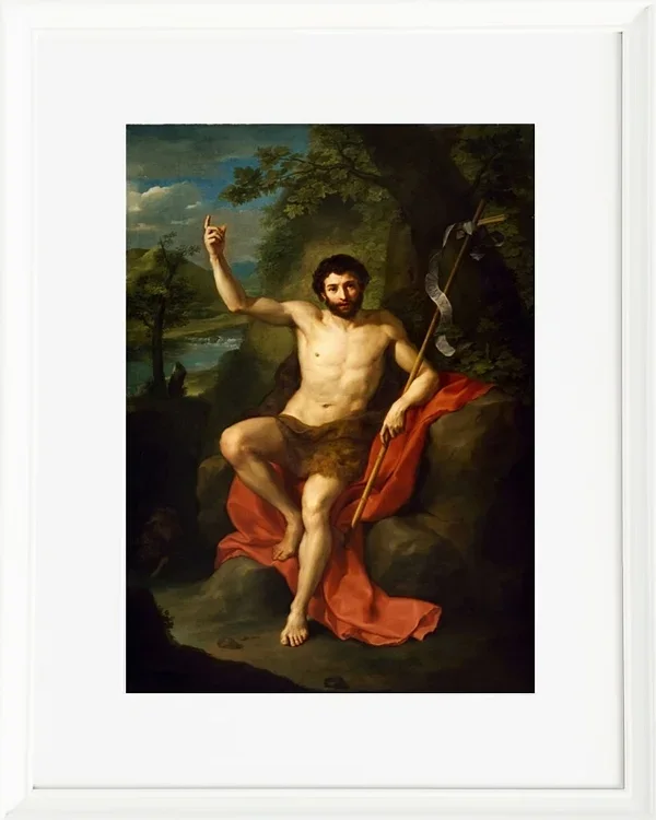 Anton Raphael Mengs – Johannes der Täufer  1760 | Giclée Kunstdruck gerahmt