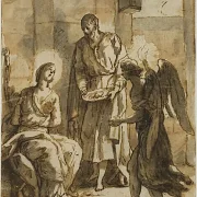 Anton Raphael Mengs | Sankt Peter besøger Sankt Agatha i fængslet - 1774 | Indrammet kunsttryk | Klassicisme | formida