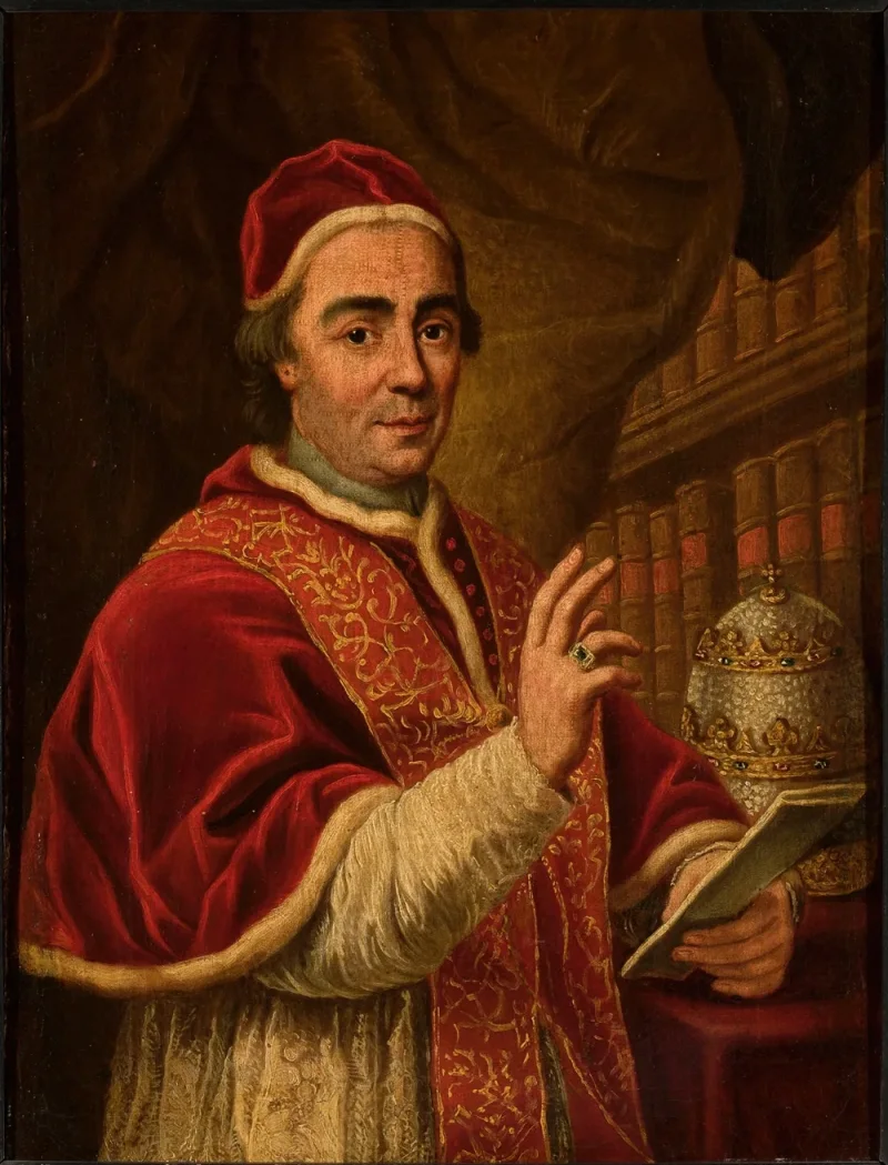 Anton Raphael Mengs – Porträt von Papst Clemens XIII  1757 | Giclée Kunstdruck gerahmt