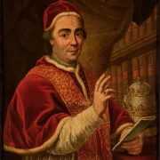 Anton Raphael Mengs – Porträt von Papst Clemens XIII  1757 | Giclée Kunstdruck gerahmt
