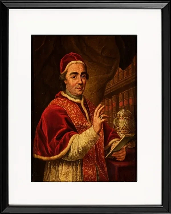 Anton Raphael Mengs – Porträt von Papst Clemens XIII  1757 | Giclée Kunstdruck gerahmt