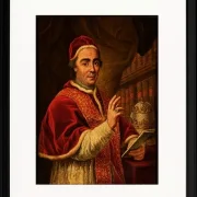 Anton Raphael Mengs – Porträt von Papst Clemens XIII  1757 | Giclée Kunstdruck gerahmt