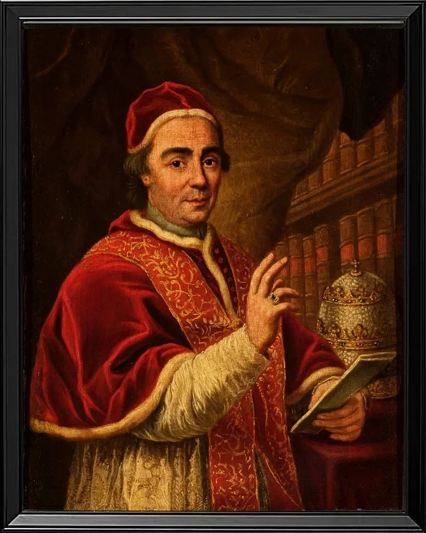 Anton Raphael Mengs – Porträt von Papst Clemens XIII  1757 | Giclée Kunstdruck gerahmt